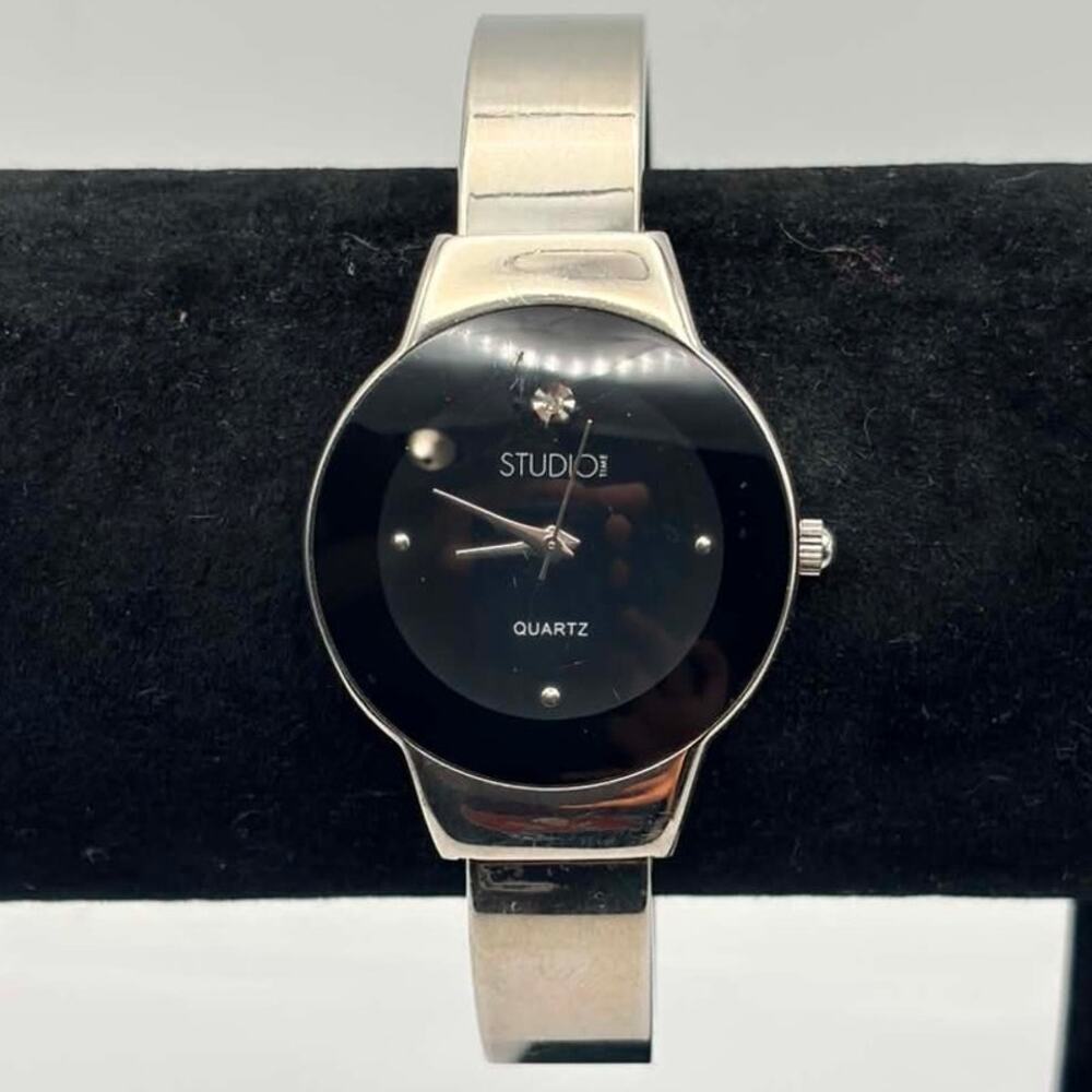 Silver Studio Time Cuff Watch